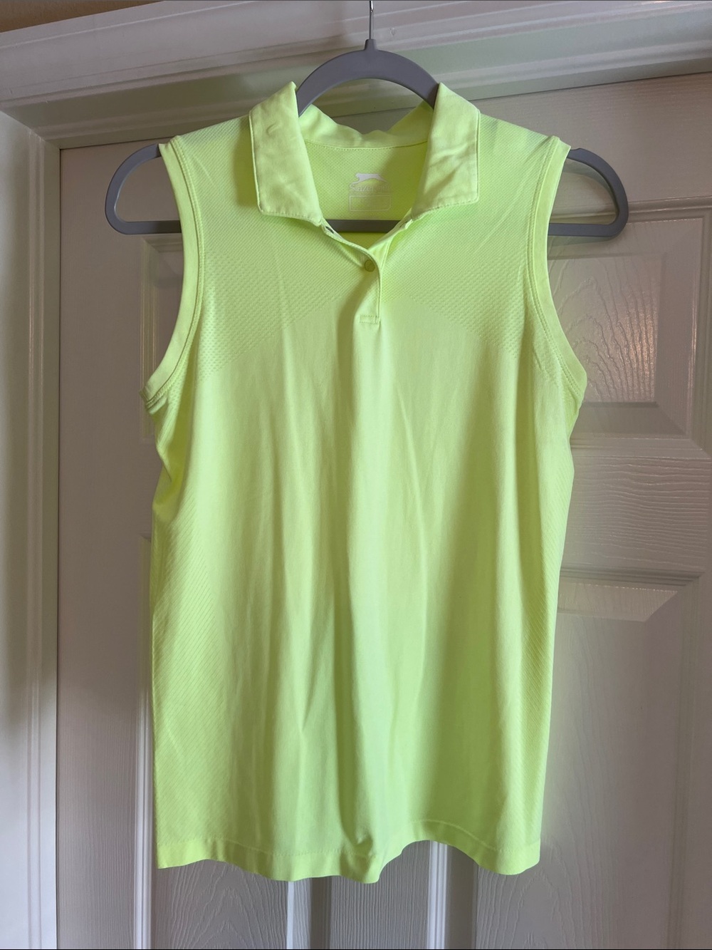 Slazenger Sleeveless Golf Polo Tank Top - Neon Lime